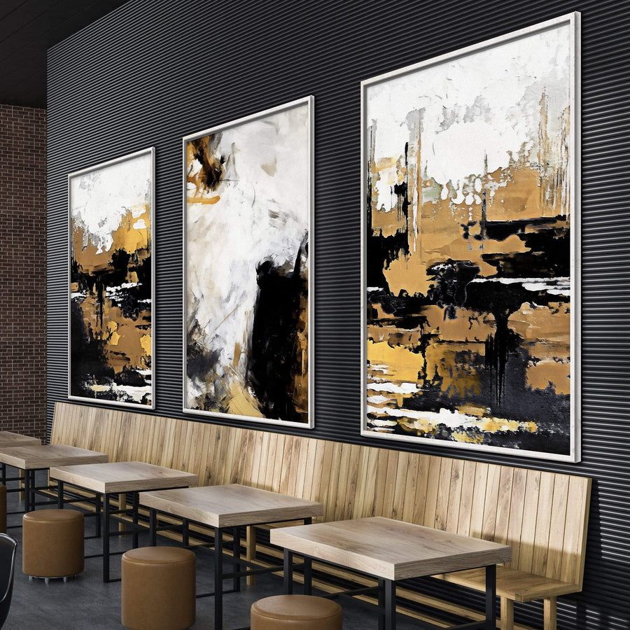 Painted Bronze Canvas Art Clock Canvas