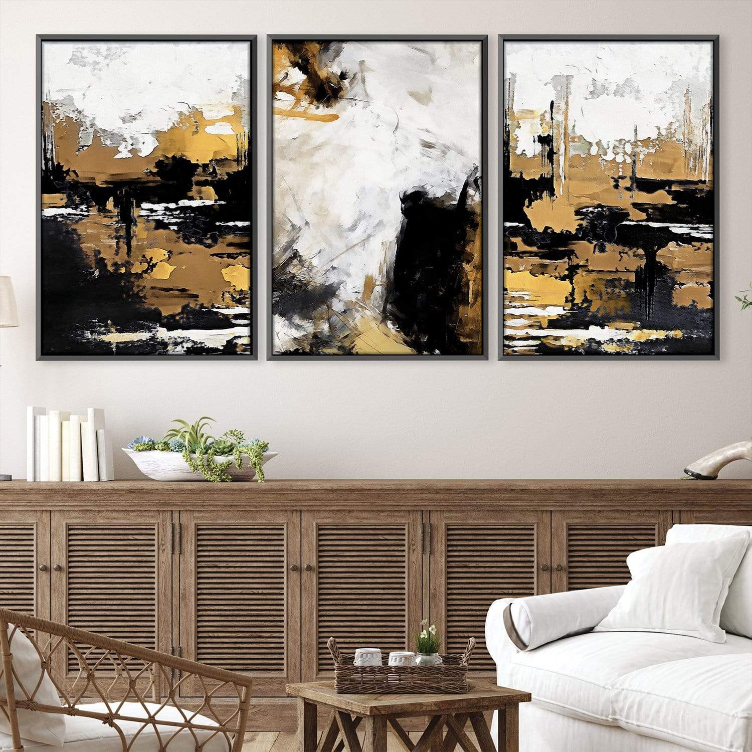 Painted Bronze Canvas Art Clock Canvas