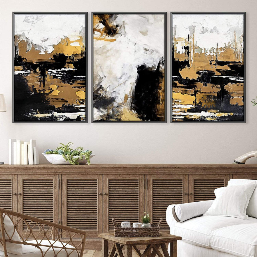 Painted Bronze Canvas Art Clock Canvas