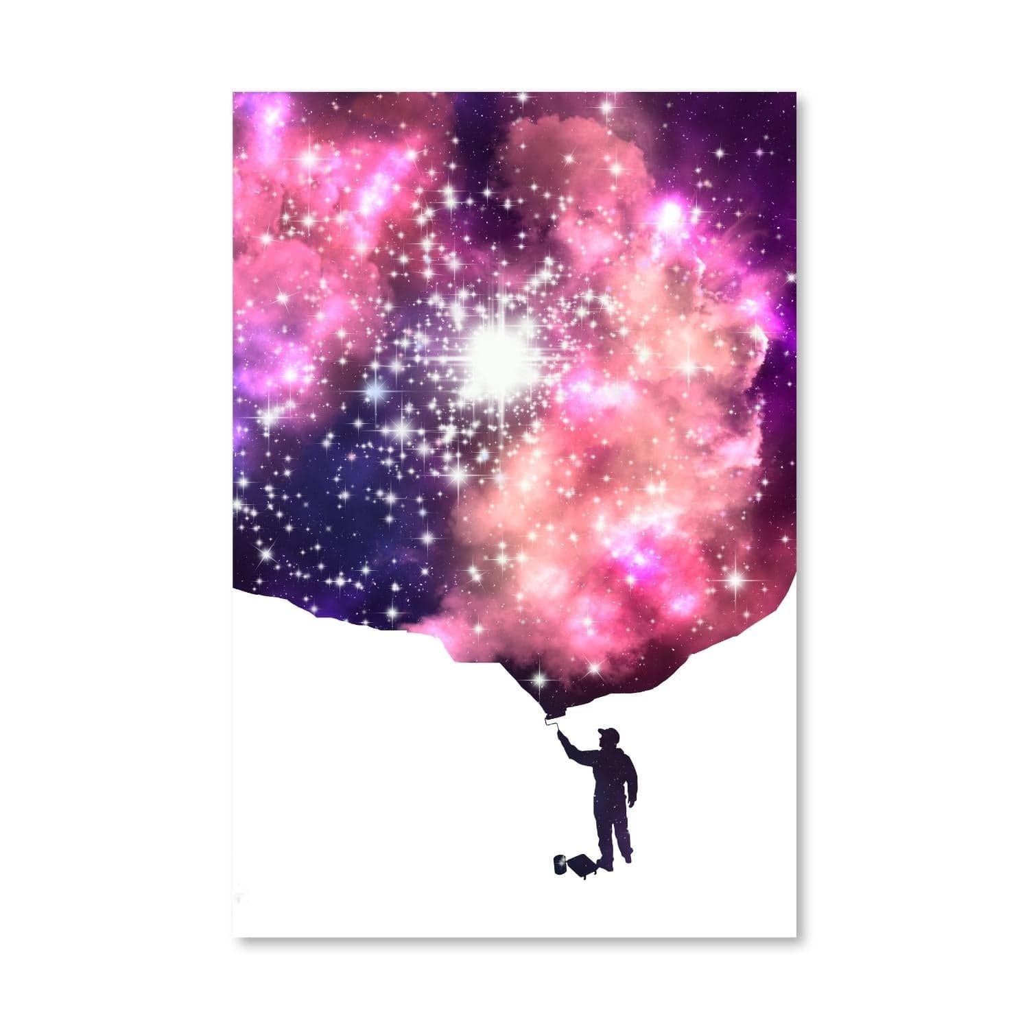 Painted Cosmos Canvas Art Clock Canvas