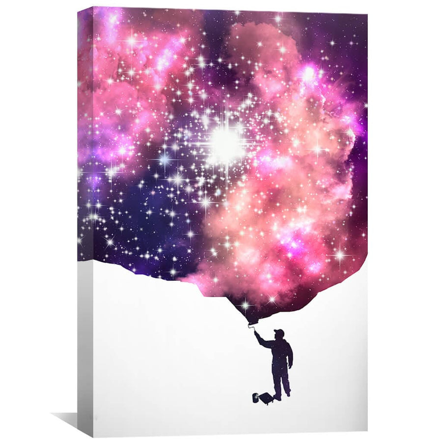 Painted Cosmos Canvas Art 30 x 45cm / Unframed Canvas Print Clock Canvas