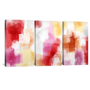 Painted Shades of Color Canvas Art Set of 3 / 30 x 45cm / Unframed Canvas Print Clock Canvas
