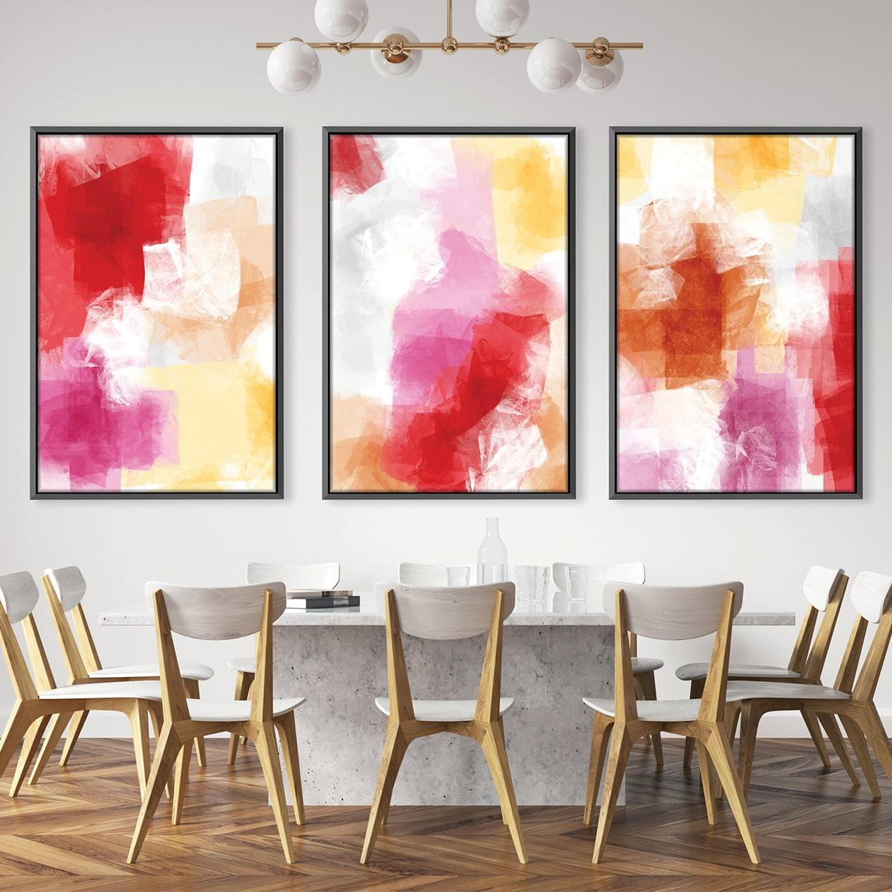 Painted Shades of Color Canvas Art Clock Canvas