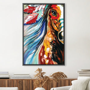 Painted Stallion Oil Painting Oil 30 x 45cm / Oil Painting Clock Canvas