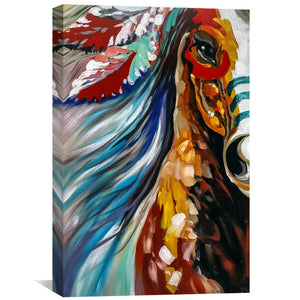 Painted Stallion Oil Painting Oil Clock Canvas
