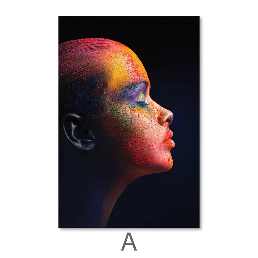 Painted Woman Canvas Art A / 40 x 50cm / No Board - Canvas Print Only Clock Canvas