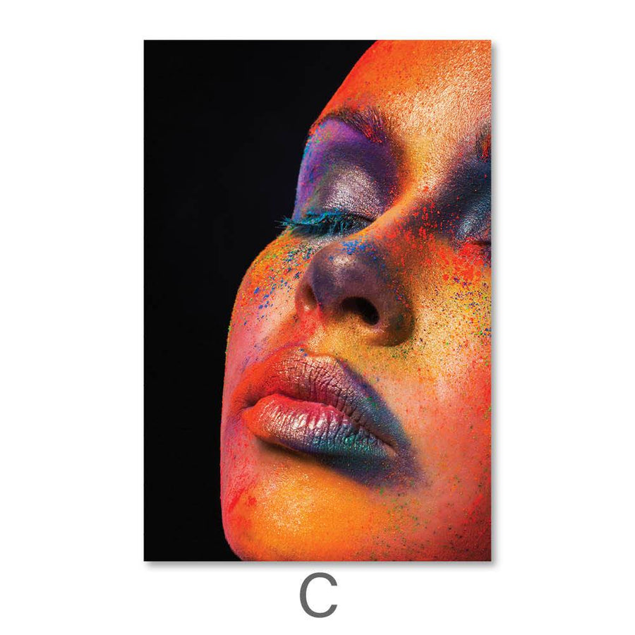 Painted Woman Canvas Art C / 40 x 50cm / No Board - Canvas Print Only Clock Canvas