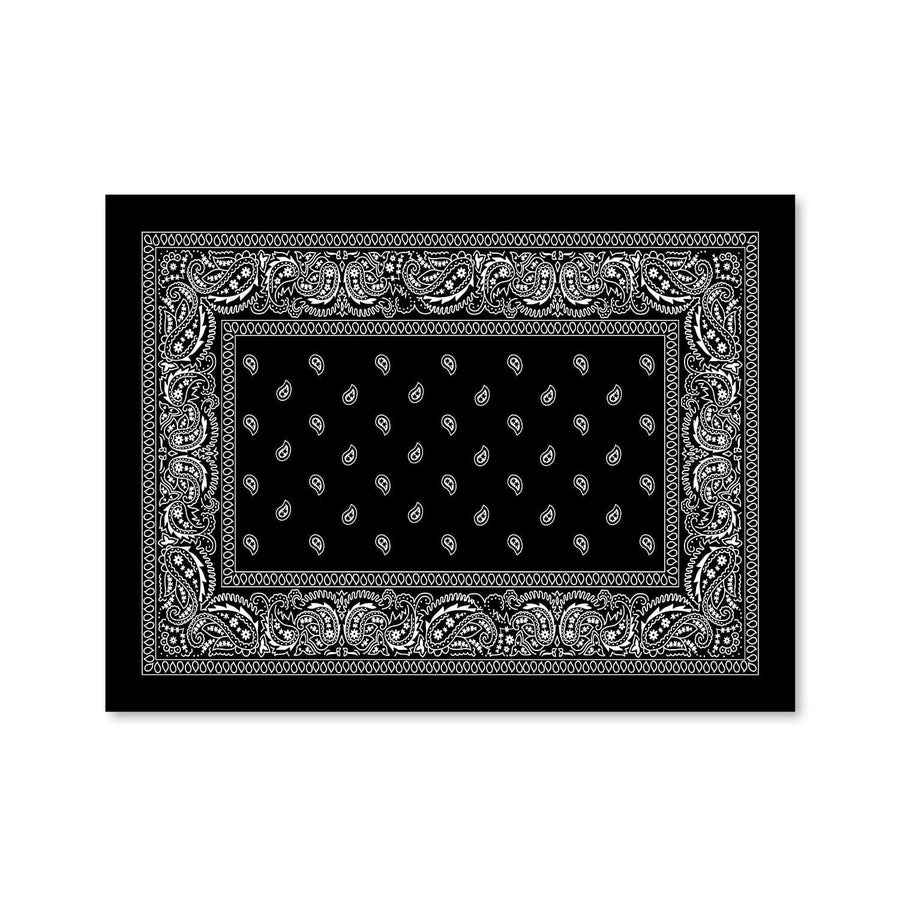 Paisley Bandana - Black Canvas Art Clock Canvas