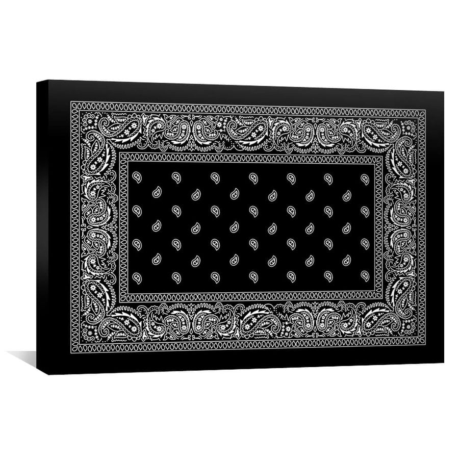 Paisley Bandana - Black Canvas Art 45 x 30cm / Unframed Canvas Print Clock Canvas