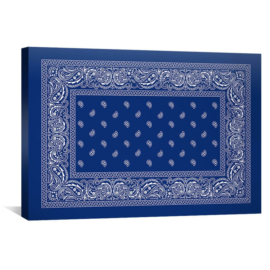 Paisley Bandana - Blue Canvas Art 45 x 30cm / Unframed Canvas Print Clock Canvas