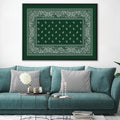 Paisley Bandana - Green Canvas Art Clock Canvas