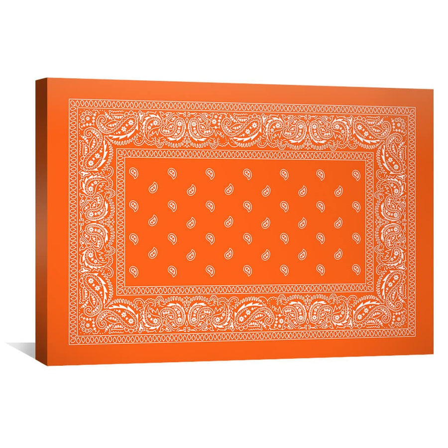 Paisley Bandana - Orange Canvas Art 45 x 30cm / Unframed Canvas Print Clock Canvas