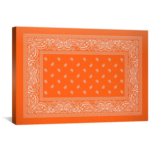 Paisley Bandana - Orange Canvas Art 45 x 30cm / Unframed Canvas Print Clock Canvas
