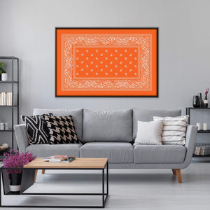 Paisley Bandana - Orange Clock Canvas