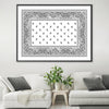 Paisley Bandana - White Canvas Art Clock Canvas