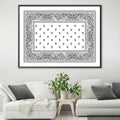 Paisley Bandana - White Canvas Art Clock Canvas