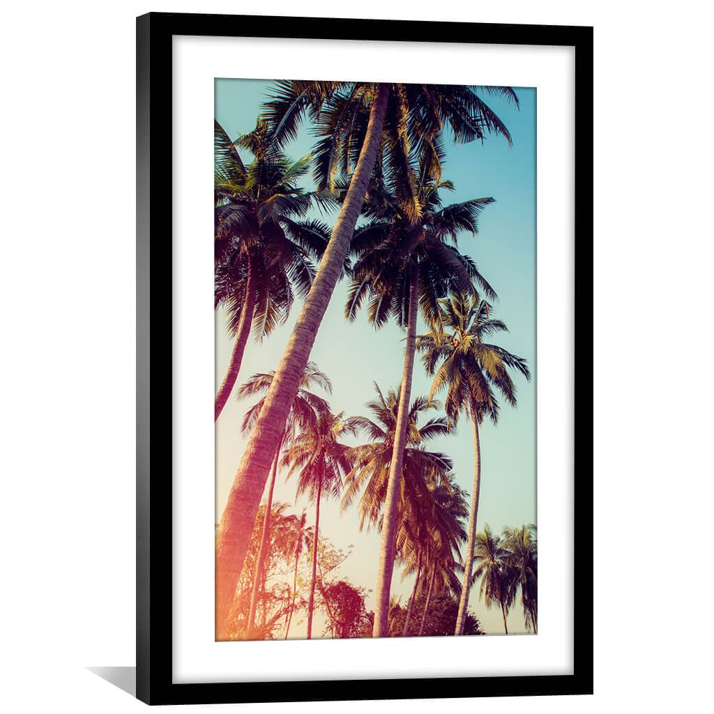 Palm Paradise Print Art 30 x 45cm / Unframed Canvas Print Clock Canvas
