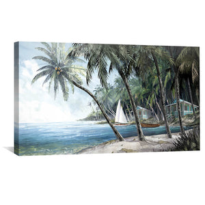 Palm Tree Escape Canvas Art 50 x 25cm / Unframed Canvas Print Clock Canvas