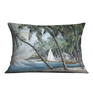 Palm Tree Escape Cushion Cushion 48 x 33cm Clock Canvas