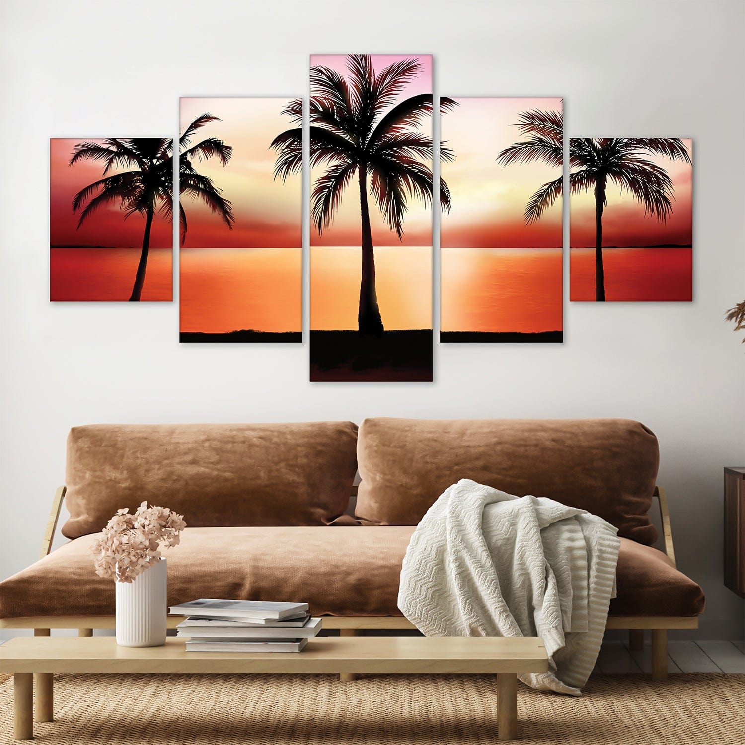 Palm Tree Horizon Canvas - 5 Panel product thumbnail