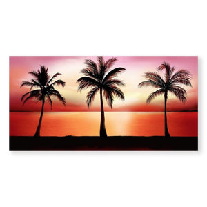 Palm Tree Horizon Canvas Art Clock Canvas