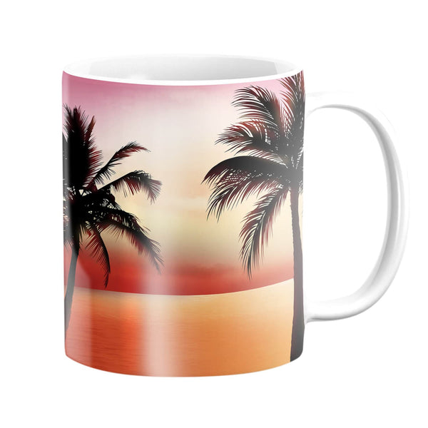 Palm Tree Horizon Mug Mug White Clock Canvas