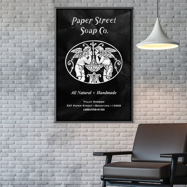 Paper Street Black Canvas Art 30 x 45cm / Unframed Canvas Print Clock Canvas