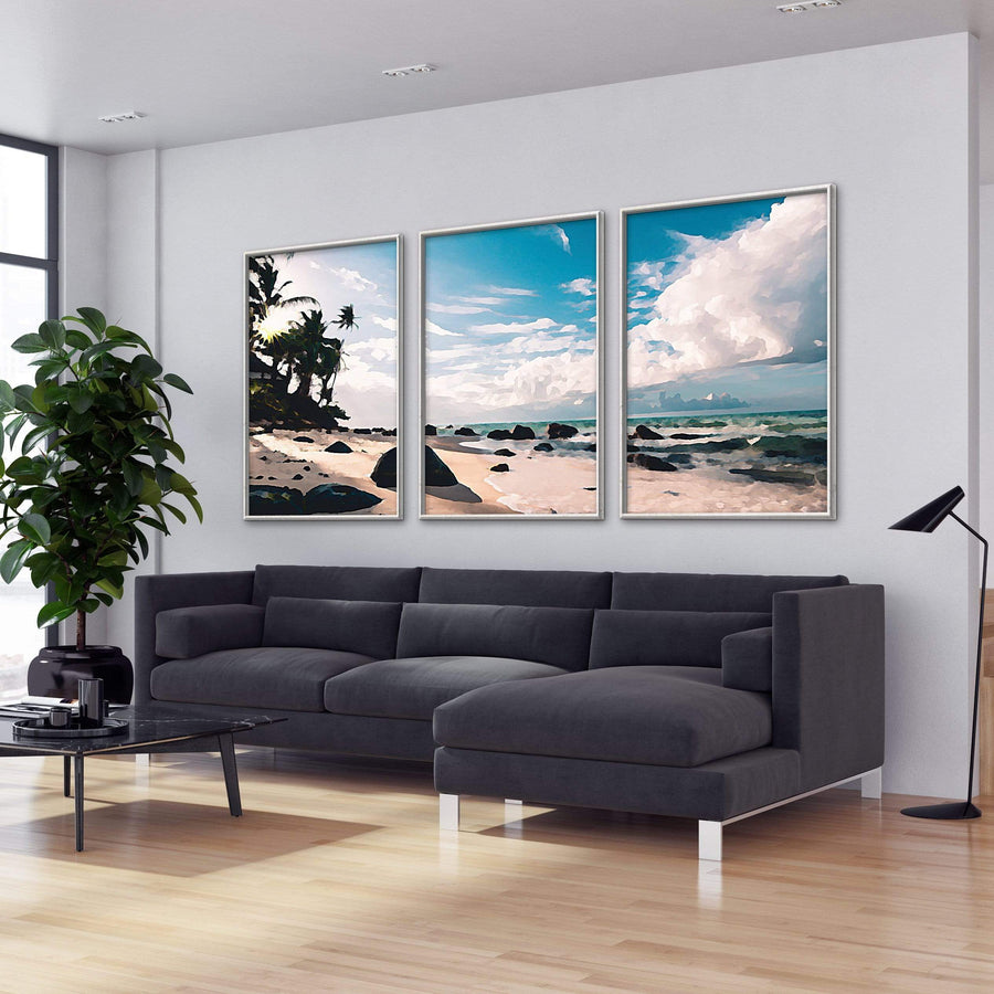 Paradise Beach Canvas Art Clock Canvas