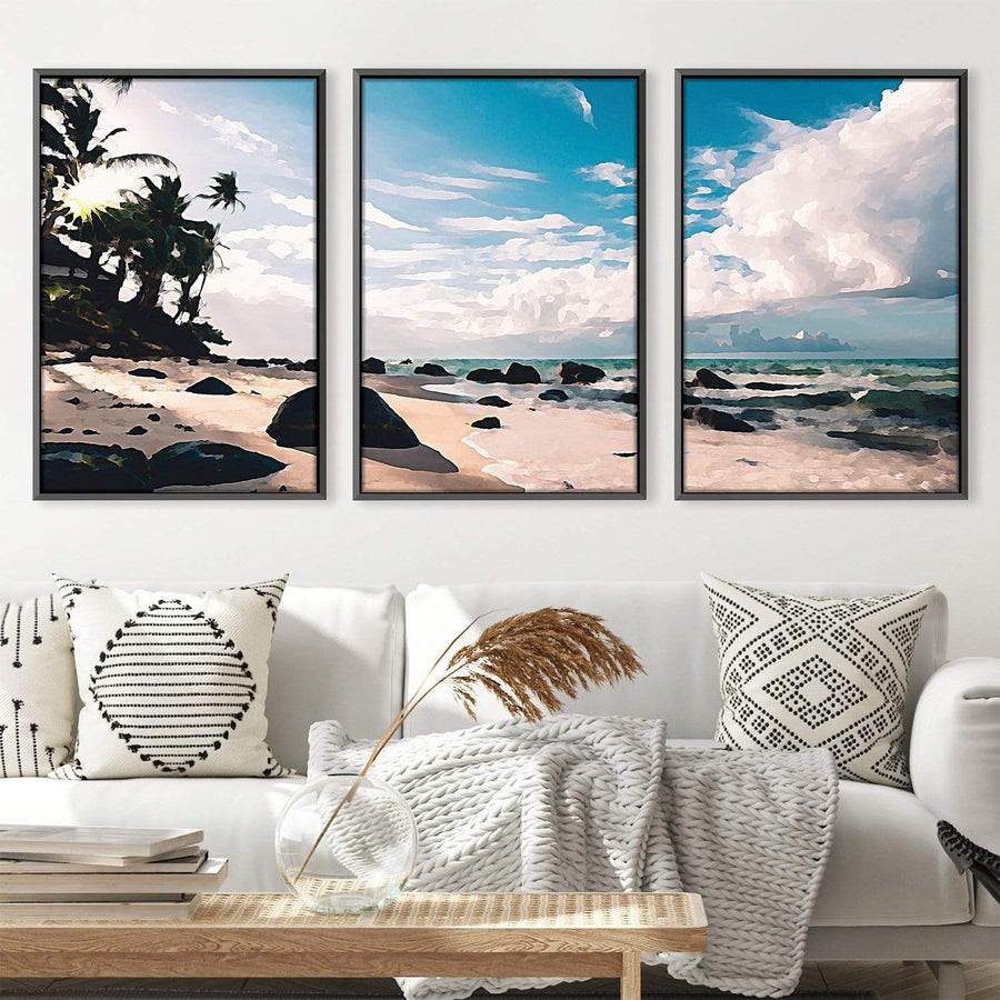 Paradise Beach Canvas Art Clock Canvas