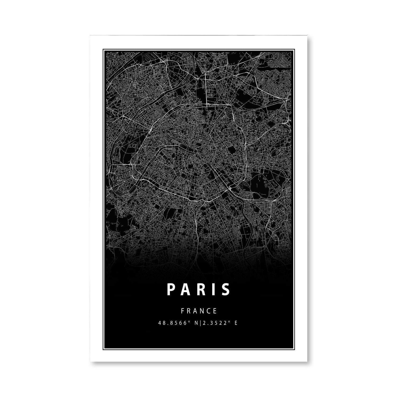 Paris Black Canvas Art Clock Canvas