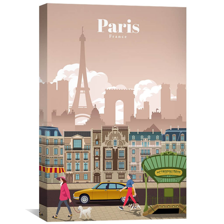 Paris Canvas - Studio 324 Art 30 x 45cm / Unframed Canvas Print Clock Canvas