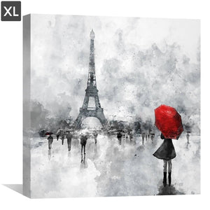 Paris Moods Canvas - XL Art 100 x 100cm / Unframed Canvas Print Clock Canvas