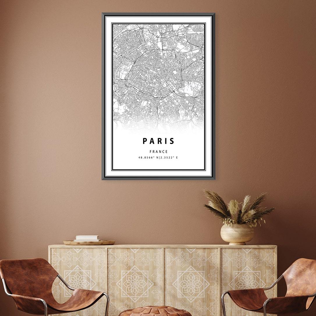 Paris White Map Canvas product thumbnail