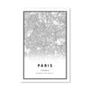 Paris White Map Canvas Art Clock Canvas