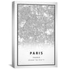Paris White Map Canvas Art Clock Canvas