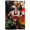 Parrot Woman Canvas Art Clock Canvas