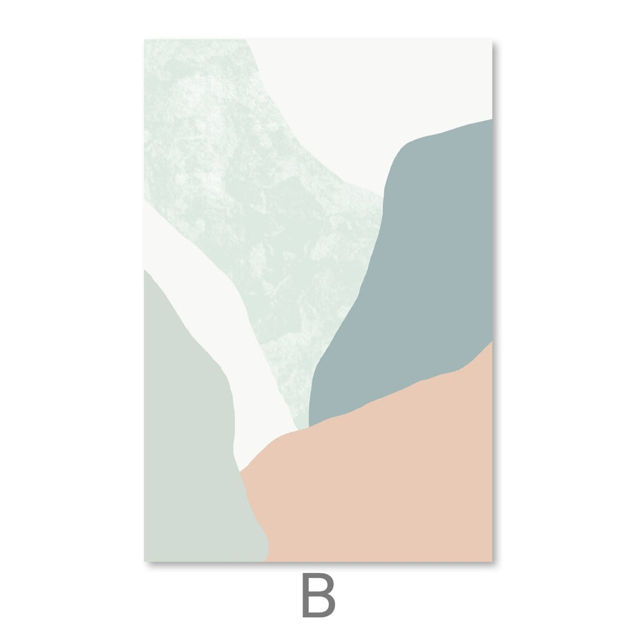 Pastel Curves Canvas Art B / 30 x 45cm / Unframed Canvas Print Clock Canvas