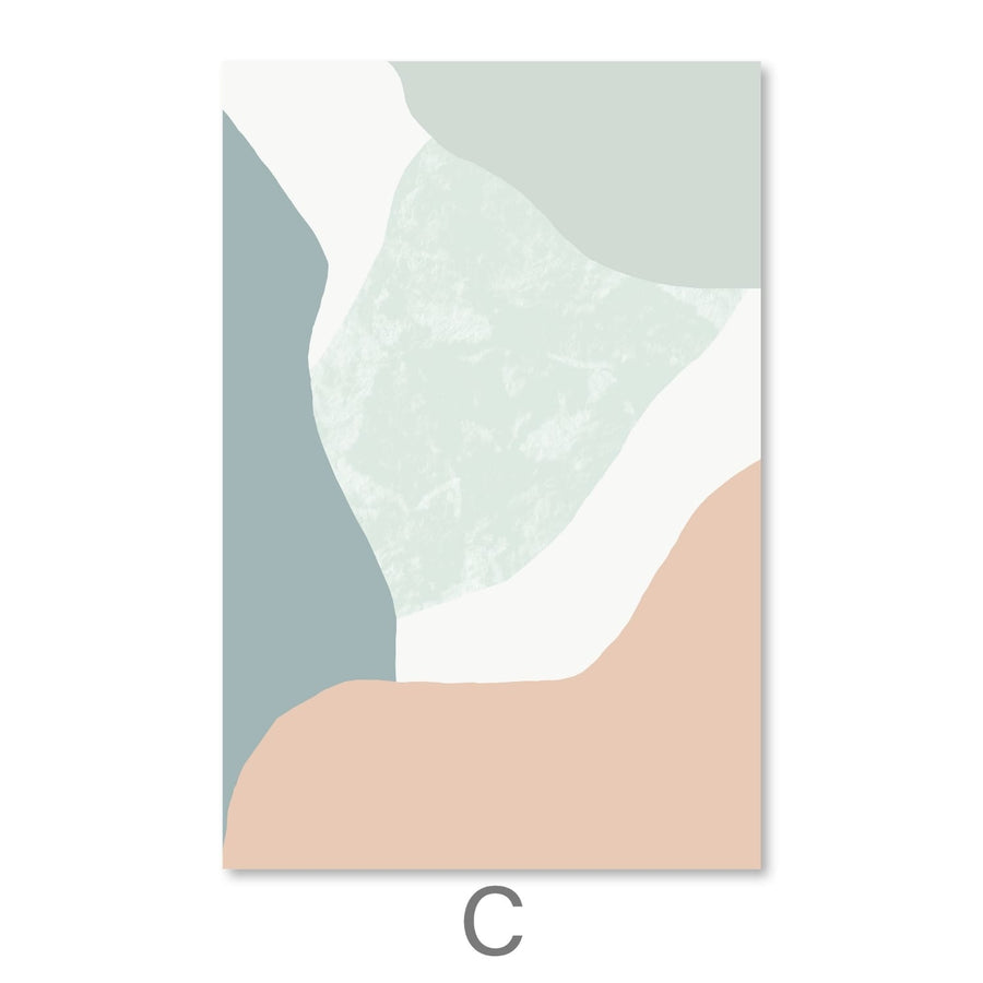Pastel Curves Canvas Art C / 30 x 45cm / Unframed Canvas Print Clock Canvas