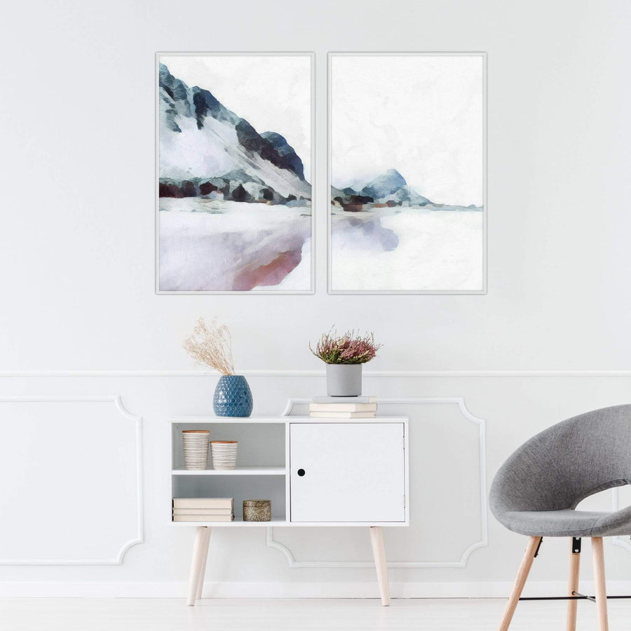 Pastel Mountains Canvas Art Clock Canvas