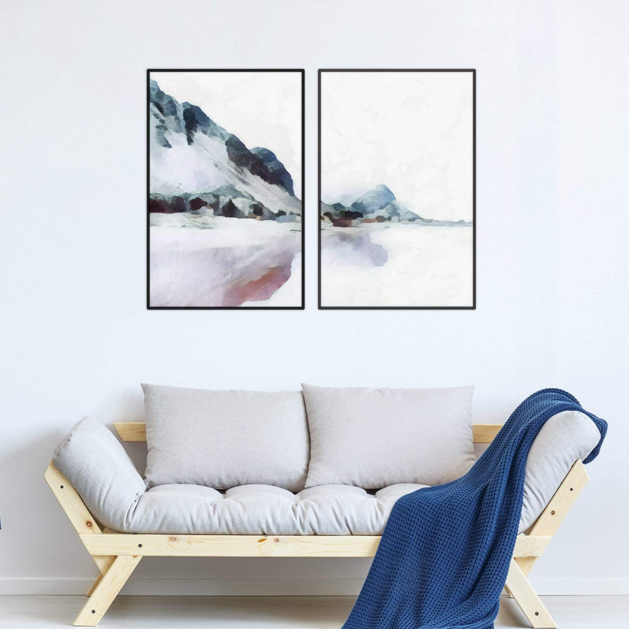 Pastel Mountains Canvas Art Clock Canvas