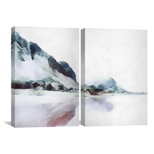Pastel Mountains Canvas Art Set of 2 / 40 x 60cm / Unframed Canvas Print Clock Canvas