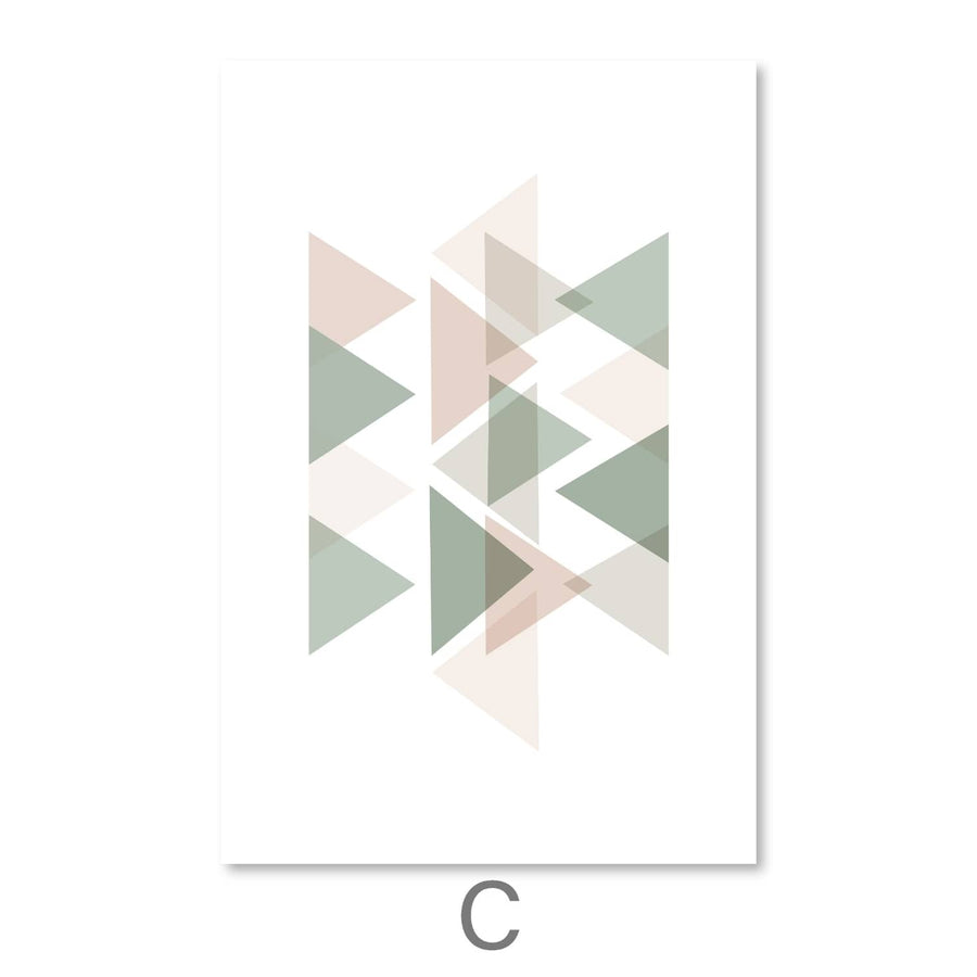 Pastel Triangles Canvas Art C / 30 x 45cm / Unframed Canvas Print Clock Canvas