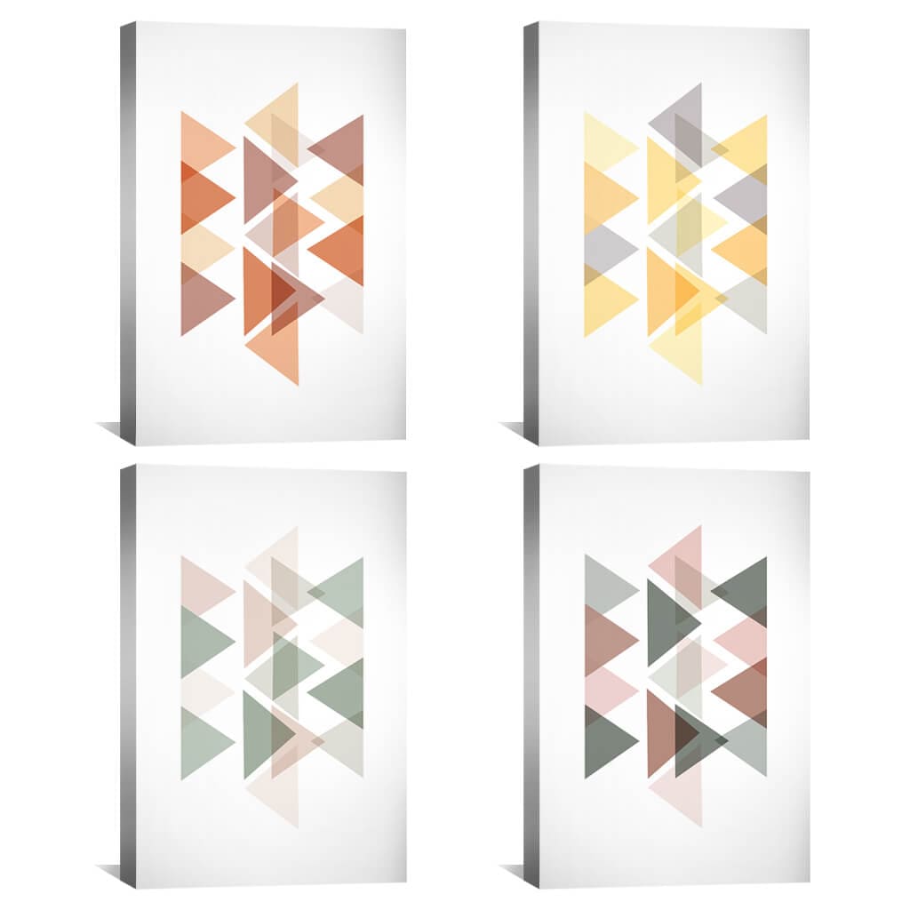Pastel Triangles Canvas Art Clock Canvas