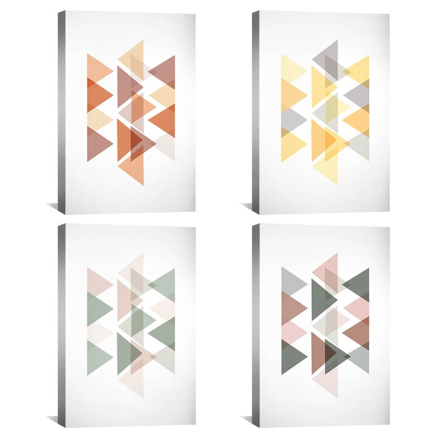 Pastel Triangles Canvas Art Clock Canvas