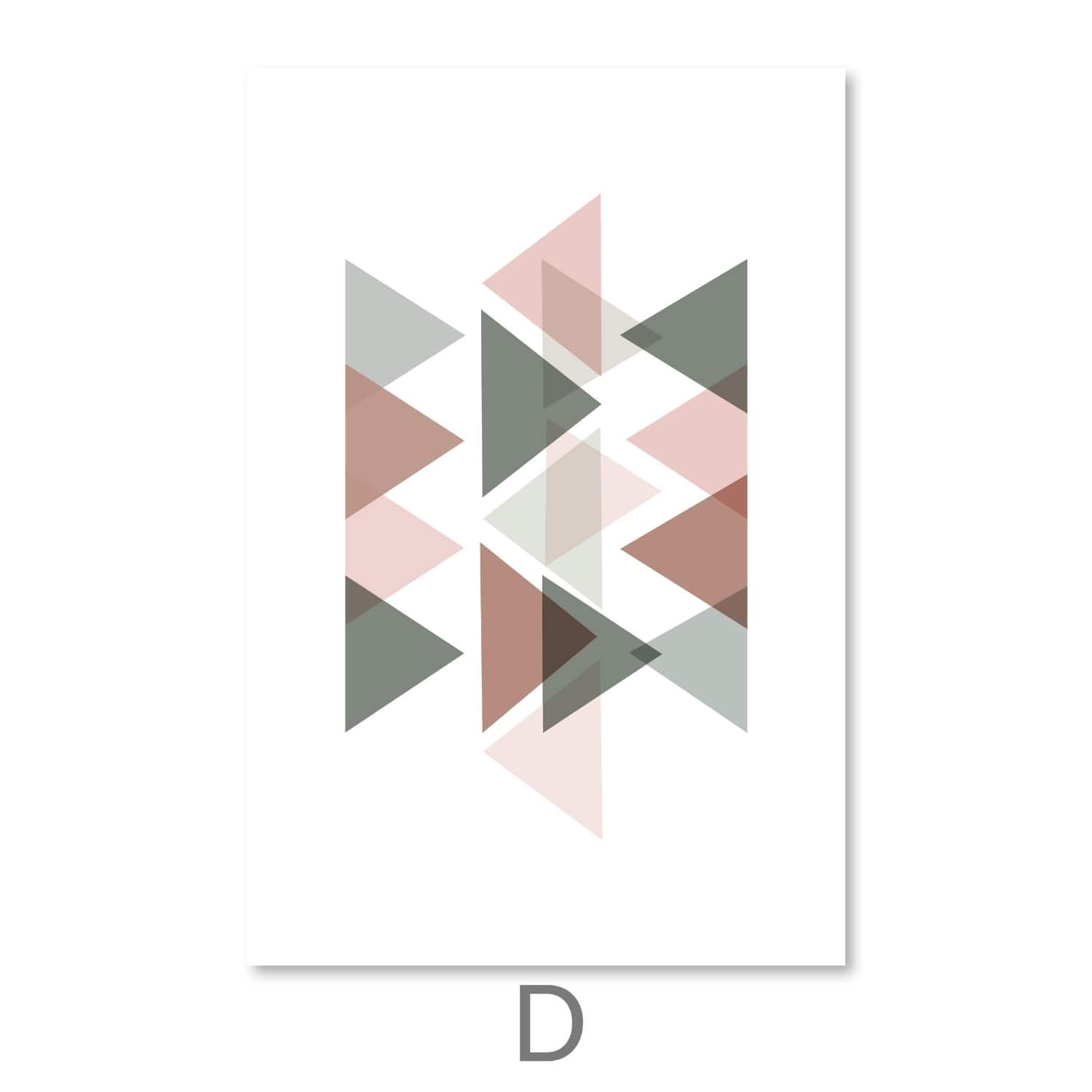 Pastel Triangles Canvas Art D / 30 x 45cm / Unframed Canvas Print Clock Canvas