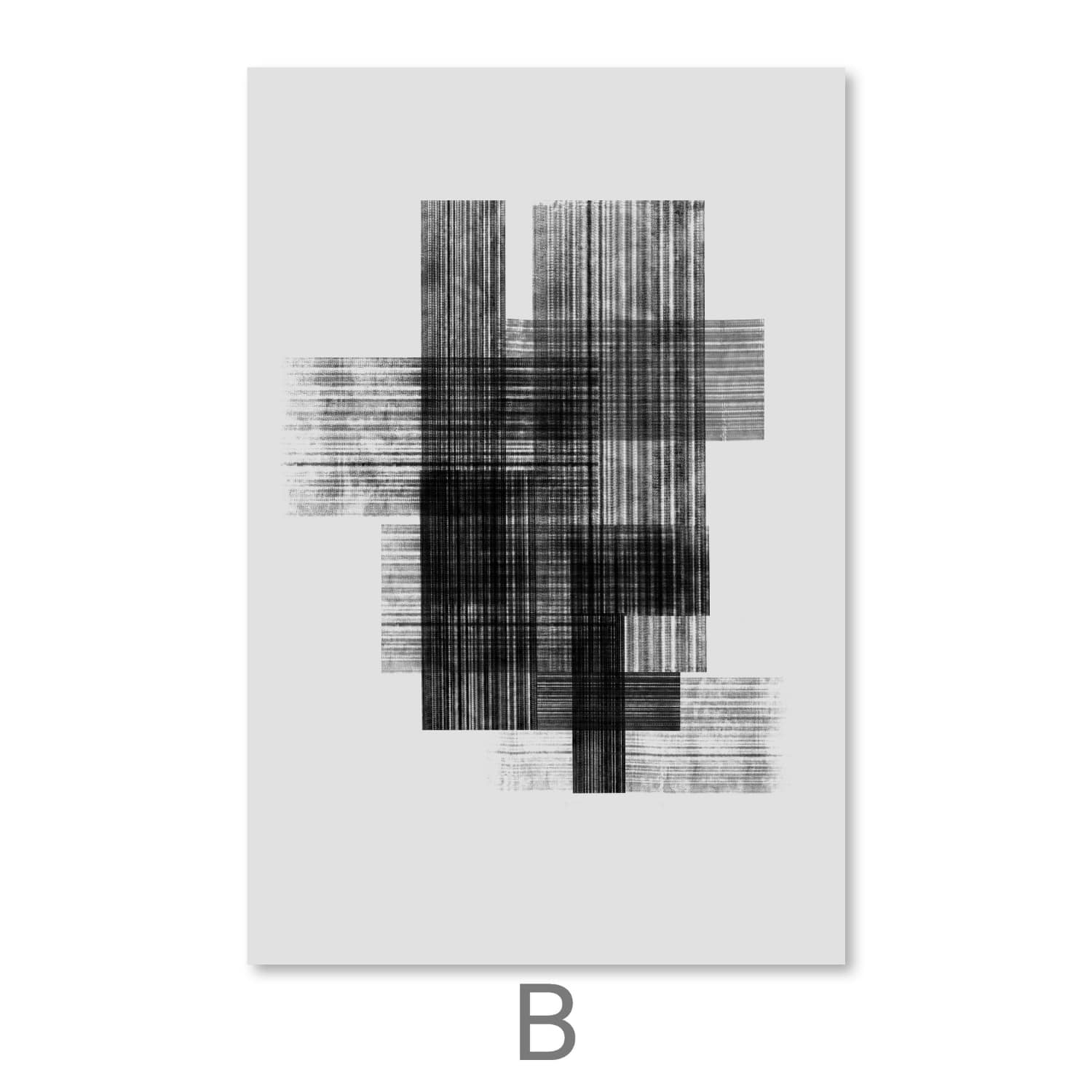 Patterned Lines Canvas Art B / 30 x 45cm / Unframed Canvas Print Clock Canvas
