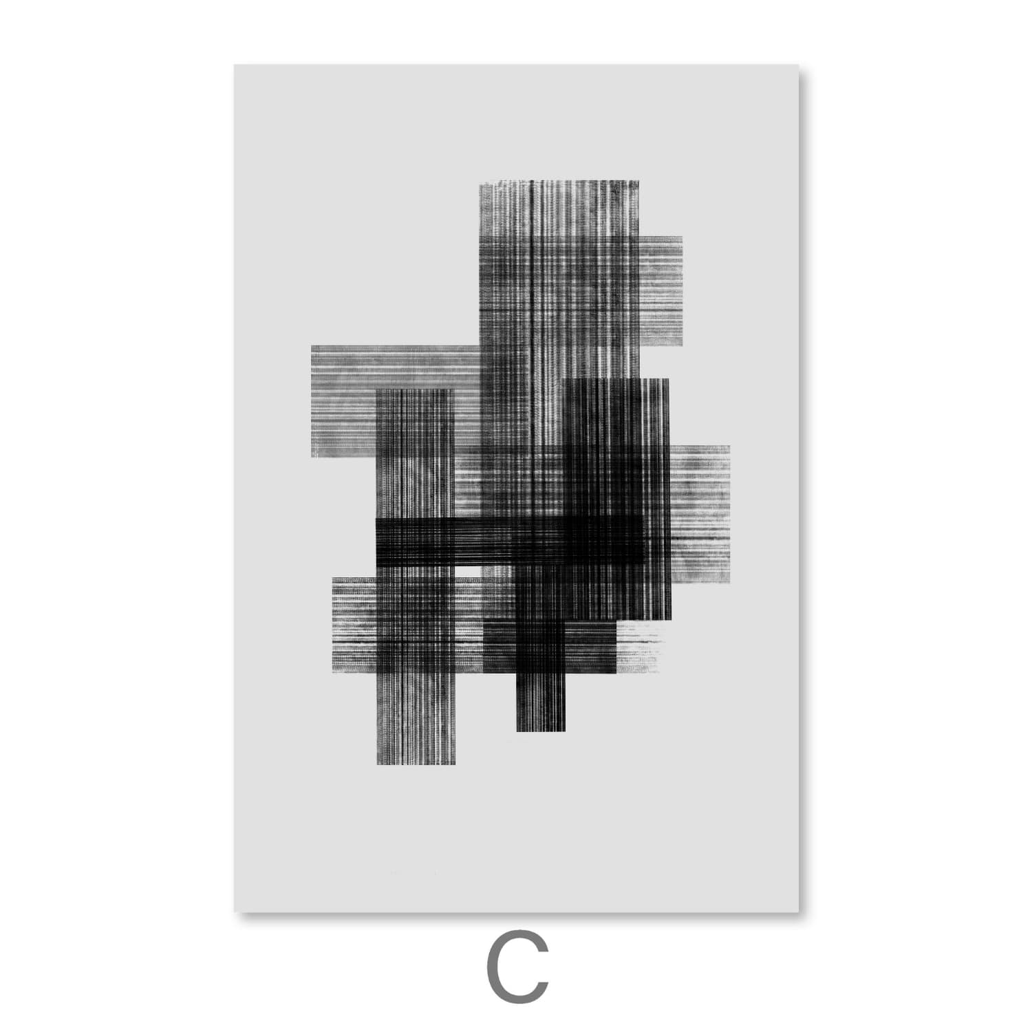 Patterned Lines Canvas Art C / 30 x 45cm / Unframed Canvas Print Clock Canvas