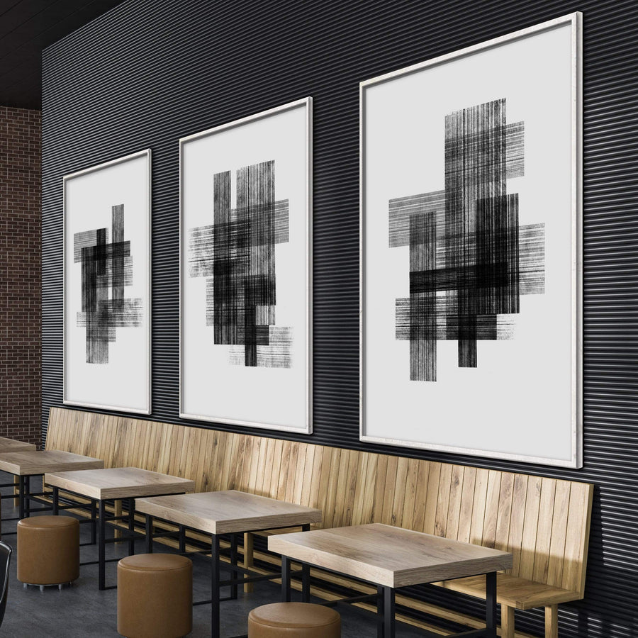 Patterned Lines Canvas Art Clock Canvas