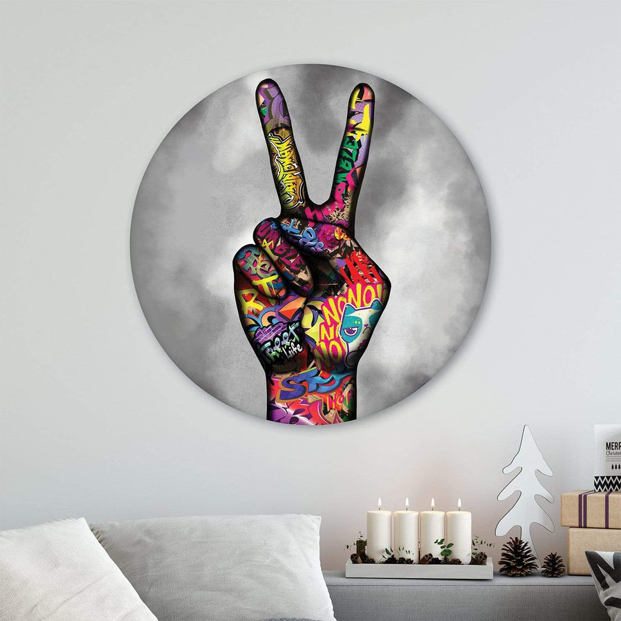 Peace and Unity Canvas - Circle Art Clock Canvas
