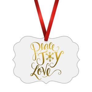 Peace Joy Love Ornament Christmas Ornament Victorian 10.8 x 8cm Clock Canvas